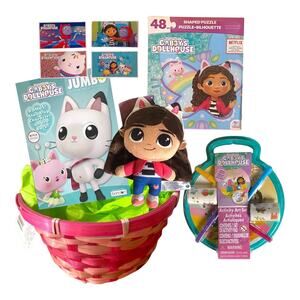 Gabby’s Dollhouse Gift Basket – Plush, Puzzle, Bath Toys & Activities for Kids